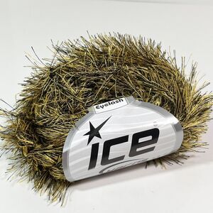Ice Yarns Eyelash Yarn, Black and Yellow Mix, 82yds, 1 ball